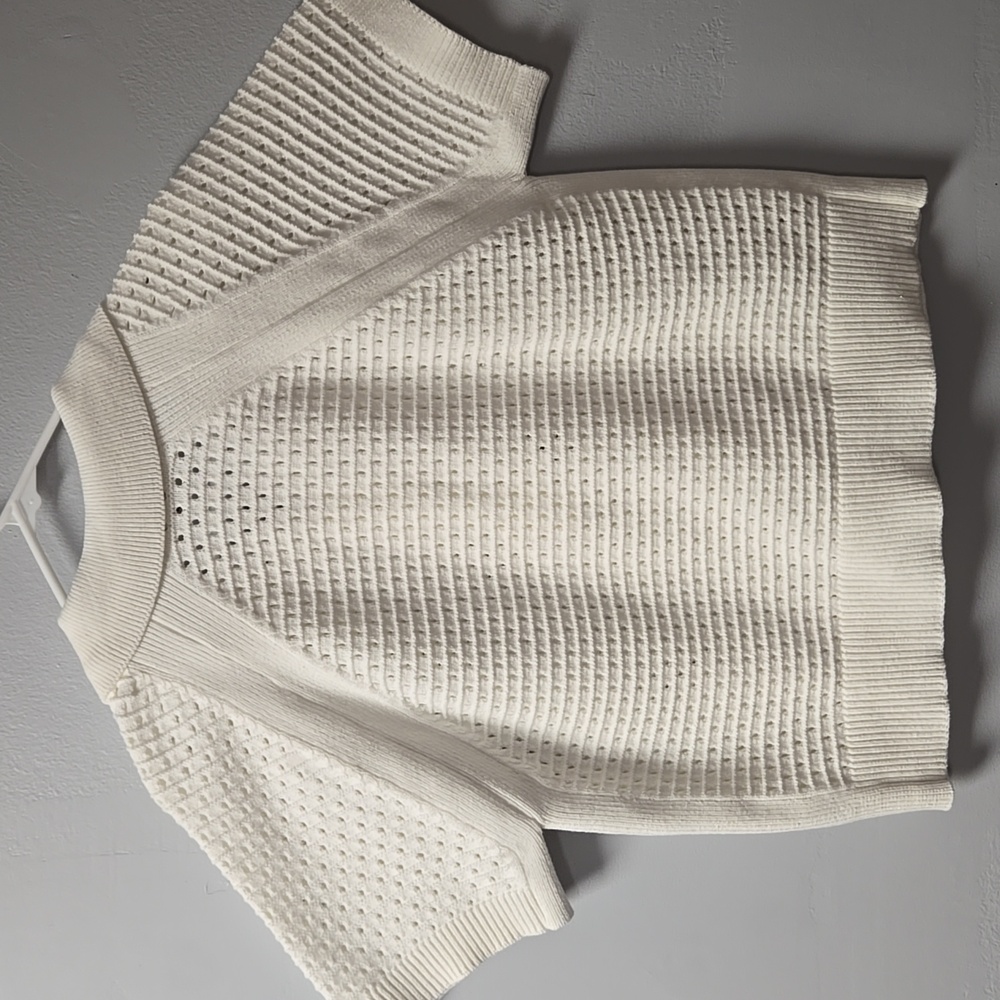 NWT Lou & Grey Women's Mesh Stitch Zip Sweater Size M - Picture 6 of 12